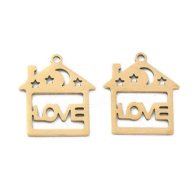 201 Stainless Steel Pendants STAS-F337-06G-1