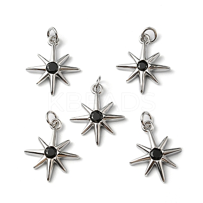Rack Plating Brass Micro Pave Cubic Zirconia Pendants KK-P235-02P-1