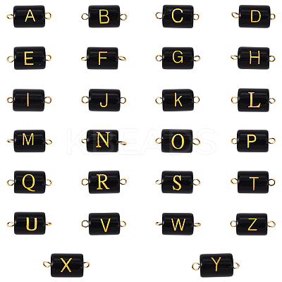 26Pcs Glass Connector Charms PALLOY-YW00117-1