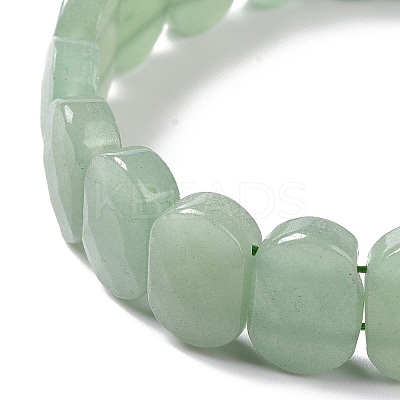 Natural Green Aventurine Oval Beaded Stretch Bracelet G-E010-01H-1