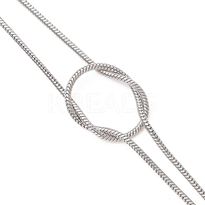 304 Stainless Steel Snake Chain Bracelets for Women BJEW-JB13359-1