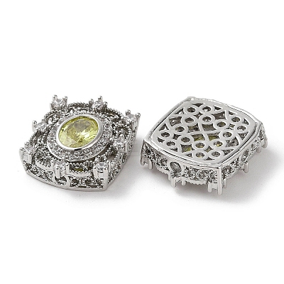 Brass Micro Pave Cubic Zirconia Beads KK-G491-36P-03-1