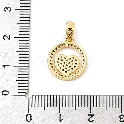 Rack Plating Leaf Brass Clear Cubic Zirconia Pendants KK-S407-12G-1