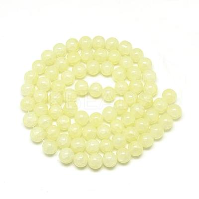 Baking Paint Crackle Glass Bead Strands DGLA-Q023-8mm-YS3-1