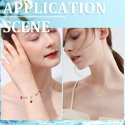 15Pcs 5 Colors Real 18K Gold Plated Brass Micro Pave Cubic Zirconia Charms ZIRC-BBC0002-32-1