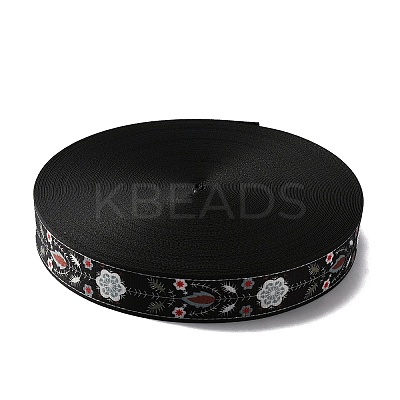 Ethnic Style Double-Sided Polyester Ribbon OCOR-WH0077-42F-1