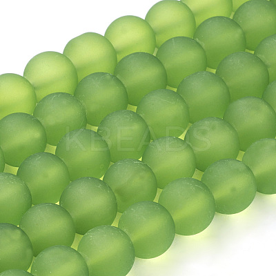 Baking Paint Transparent Glass Bead Strands GLAA-S031-4mm-34-1