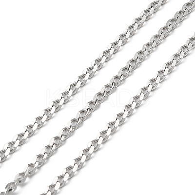 Tarnish Resistant 304 Stainless Steel Faceted Curb Chains CHS-G027-07P-1