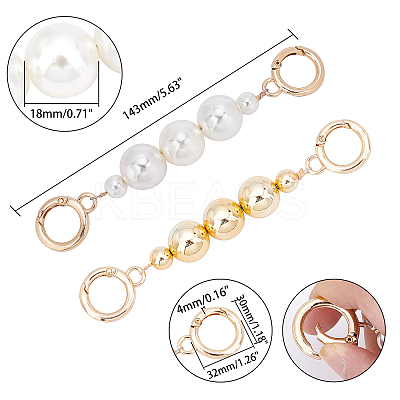 2 Styles ABS Plastic Imitation Pearl Beads & Iron Curb Link Bag Chain Straps FIND-CA0002-65-1