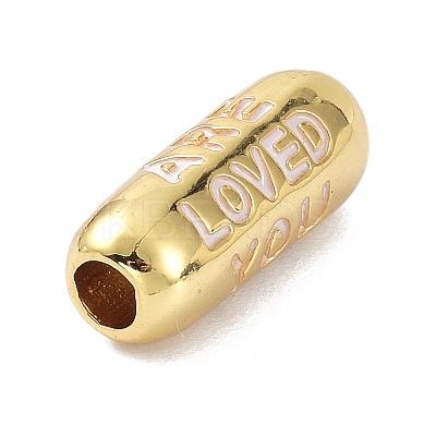 Eco-Friendly Brass Enamel Beads KK-C220-06G-08-1