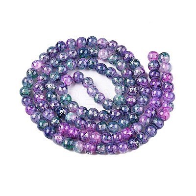 Drawbench Crackle Glass Beads Strands X-GLAA-N006-8mm-05-1