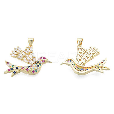 Brass Micro Pave Colorful Cubic Zirconia Pendants ZIRC-N039-247-1