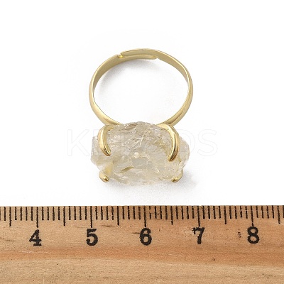 Natural Lemon Quartz Finger Rings RJEW-B122-01G-05-1