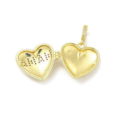 Mother's Day Brass Micro Pave Clear Cubic Zirconia Locket Pendants KK-H441-44LG-1