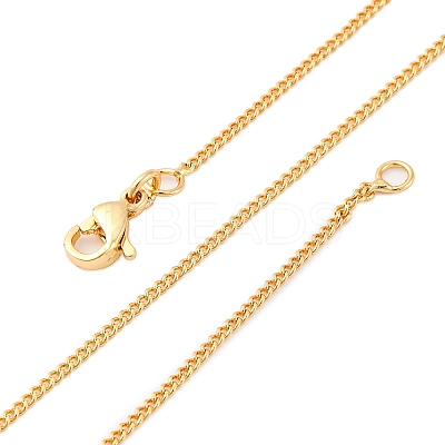 Brass Curb Chains Necklaces for Women NJEW-D302-73G-1