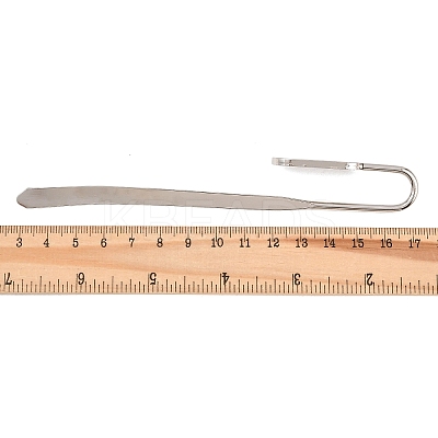 Oval Iron Stamping Blank Swan Neck Bookmark Findings AJEW-B032-01A-P-1