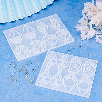 2Pcs Geometry Silicone Pendant Molds DIY-TA0010-04-1