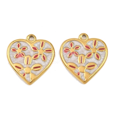 304 Stainless Steel with Enamel Pendants STAS-Z166-18G-04-1