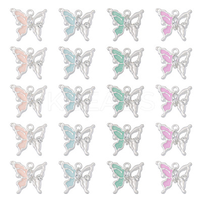 20Pcs 4 Colors Alloy Enamel Pendants ENAM-TA0003-29S-1