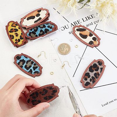 DIY Leopard Print Pattern Rectangle Dangle Earring Making Kit DIY-OC0009-49-1