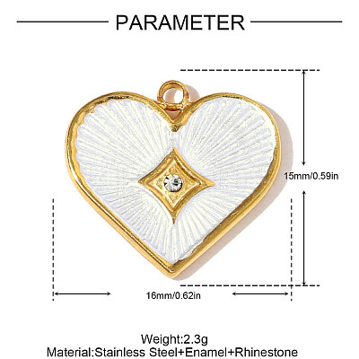 304 Stainless Steel Enamel Pendants STAS-OY008-51G-1