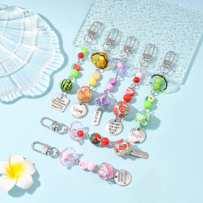 Handmade Polymer Clay & Acrylic & Resin & Glass Pendant Decorations KEYC-FS00037-01-1
