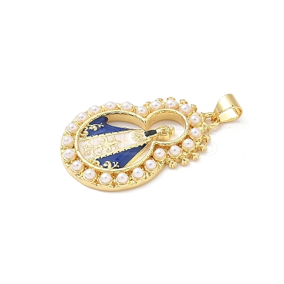 Brass Enamel Pendants KK-B141-32G-1