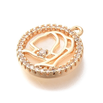 Brass Shell Pendants KK-B127-09G-1