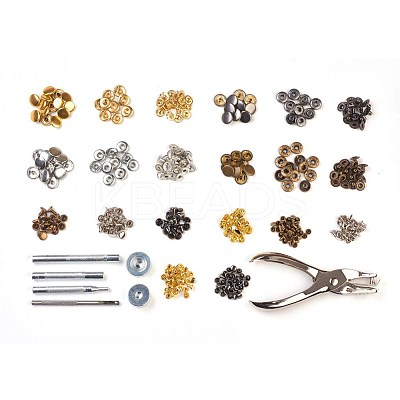 Metal Jewelry Buttons Fastener  Install Tool Sets BUTT-L021-01-1