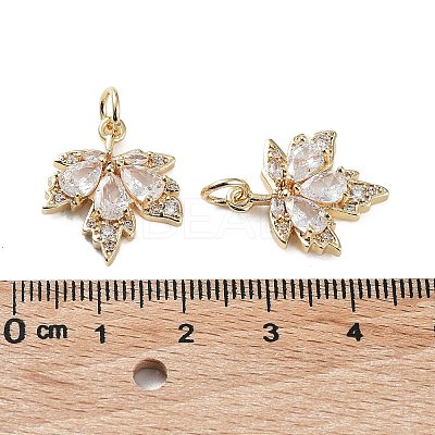 Rack Plating Brass Clear Cubic Zirconia Pendants KK-B078-02G14-01-1