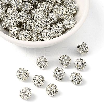 Brass Rhinestone Beads RB-A019-8mm-01S-1