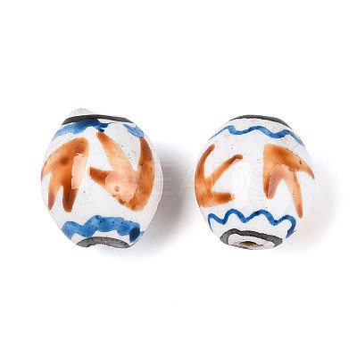 Handmade Porcelain Printed Beads PORC-T133-04-1
