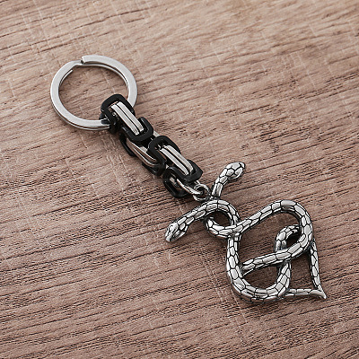 304 Stainless Steel Double Headed Snake Keychains VU1957-1