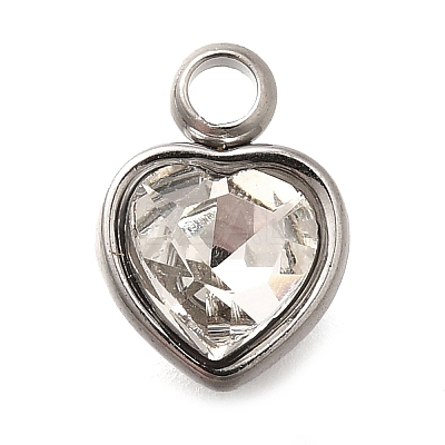 304 Stainless Steel with Rhinestone Pendants STAS-Q346-01P-10-1