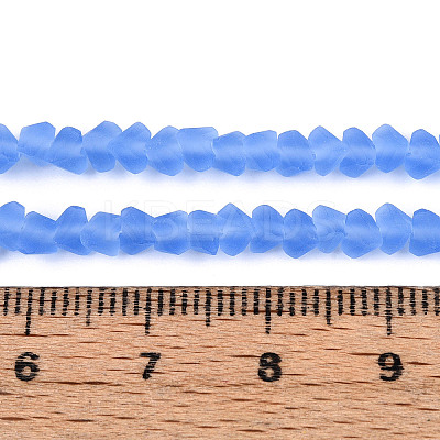Frosted Transparent Glass Beads Strands GLAA-N016-4mm-05-1