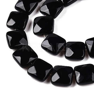 Dyed & Heated Natural Black Agate Beads Strands G-T138-165-1