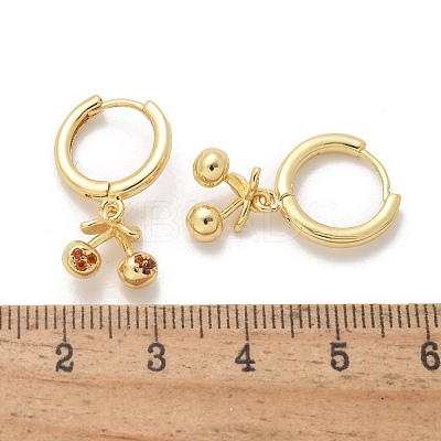 Brass Cubic Zirconia Hoop Earrings EJEW-Q015-01G-B-1