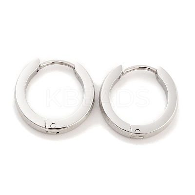 Tarnish Resistant Frosted 304 Stainless Steel Huggie Hoop Earrings for Women EJEW-C096-31B-P-1