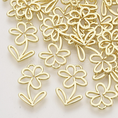 Rack Plating Alloy Open Back Bezel Pendants X-PALLOY-N150-38-1