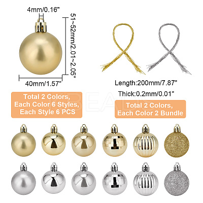 2 Sets 2 Colors Plastic Ball Hanging Pendant Decorations DIY-GA0005-40B-1