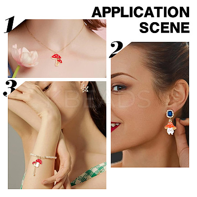 36Pcs 6 Styles Autumn Theme Alloy Enamel Pendants ENAM-HY0003-07-1