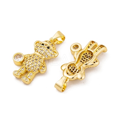 Brass Micro Pave Cubic Zirconia Pendants KK-E108-22G-1