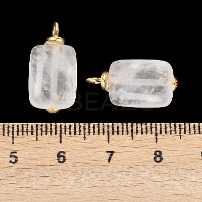 Natural Quartz Crystal Rectangle Pendants KK-B157-34G-1