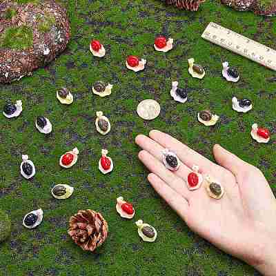 30Pcs 3 Colors Resin Mini Snail Display Decorations AJEW-CP0005-46-1