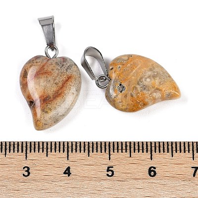 Natural Crazy Agate Heart Pendants G-H073-03P-13-1