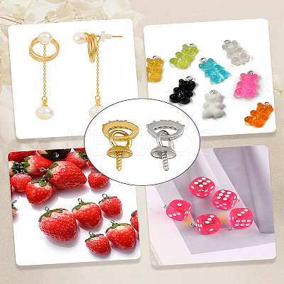 4Pcs 2 Colors Brass with Cubic Zirconia Peg Bails KK-LP0004-51-1