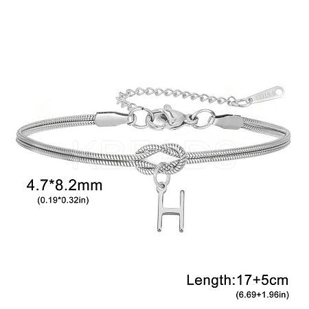 304 Stainless Steel Initial Charm Bracelets FS-WGD8E41-21-1