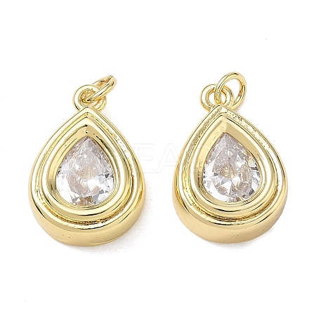 Brass Pave Clear Cubic Zirconia Pendants KK-CBA56EF-35A-G-1