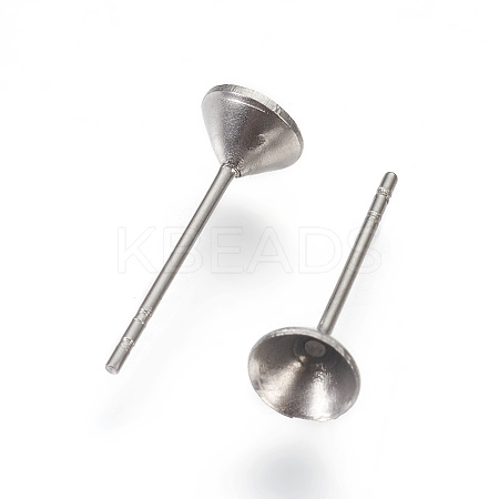 304 Stainless Steel Post Stud Earring Settings STAS-I097-006D-P-1
