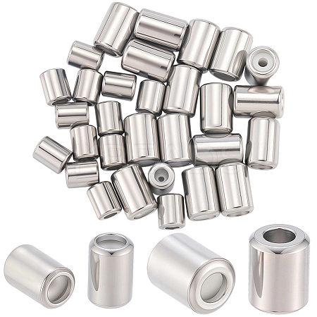 40Pcs 2 Styles 201 Stainless Steel Beads STAS-BBC0007-52-1
